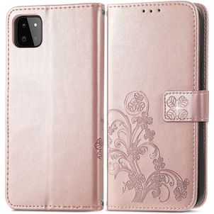 Mobigear Clover Samsung Galaxy A22 5G Hoesje Bookcase Portemonnee - Roségoud