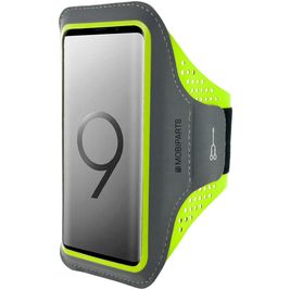 Mobiparts Comfort Fit Telefoonhouder Hardlopen Samsung Galaxy S9 Plus Sport Hoesje Neopreen Sportarmband - Neon Green