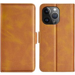 Mobigear Slim Magnet iPhone 15 Pro Hoesje Bookcase Portemonnee - Cognac