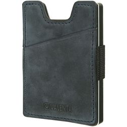 Valenta Card Case Alu + Money Strap Leren Pasjeshouder - 8 Pasjes - Blauw