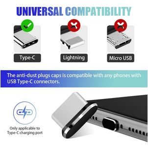 Mobigear Essentials Aluminium Anti-stofplug - USB-C - Zilver (2-Pack)