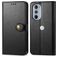 Mobigear Snap Button Motorola Edge 30 Pro Hoesje Bookcase Portemonnee - Zwart