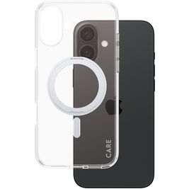 CARE by PanzerGlass Feature Case iPhone 16 Plus MagSafe Hoesje Hardcase Backcover - Transparant / Zilver
