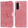 Mobigear Sunflower Samsung Galaxy A37 Hoesje Bookcase Portemonnee - Roségoud