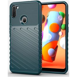 Mobigear Groove Samsung Galaxy A11 Hoesje Flexibel TPU Backcover - Groen