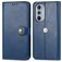 Mobigear Snap Button Motorola Edge 30 Pro Hoesje Bookcase Portemonnee - Blauw