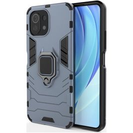 Mobigear Armor Ring Xiaomi Mi 11 Lite Hoesje Hardcase Backcover Shockproof met Ringhouder - Blauw