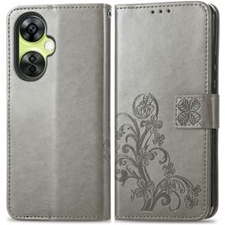 Mobigear Clover OnePlus Nord CE 3 Lite 5G Hoesje Bookcase Portemonnee - Grijs
