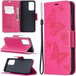 Mobigear Butterfly Samsung Galaxy A52 Hoesje Bookcase Portemonnee - Magenta
