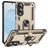 Mobigear Armor Ring Samsung Galaxy S25 Edge Hoesje Hardcase Backcover Shockproof met Ringhouder - Goud