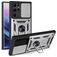 Mobigear Armor Ring Cam Slide Samsung Galaxy S22 Ultra Hoesje Hardcase Backcover Shockproof met Ringhouder - Zilver