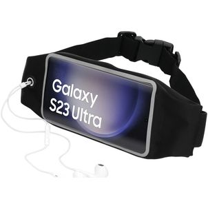 Mobiparts Comfort Fit Belt Telefoonhouder Hardlopen Samsung Galaxy S23 Ultra Sport Hoesje Neopreen Heuptas - Zwart