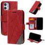 Mobigear Rhombus iPhone 12 Mini Hoesje Bookcase Portemonnee - Rood