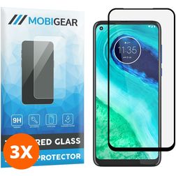 Mobigear Premium Motorola Moto G8 Glazen Screenprotector - Case Friendly - Zwart (3-Pack)