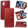 Mobigear Snap Button iPhone 12 Hoesje Bookcase Portemonnee - Rood