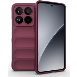 Mobigear Bumpy Xiaomi 15 Pro Hoesje Flexibel TPU Backcover - Bordeaux Rood