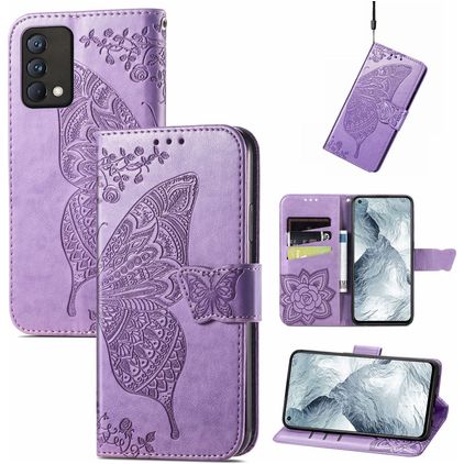 Mobigear Butterfly Realme GT Master Edition Hoesje Bookcase Portemonnee - Paars