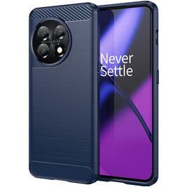 Mobigear Brushed OnePlus 11 Hoesje Flexibel TPU Backcover - Blauw