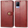 Mobigear Snap Button Vivo V21 Hoesje Bookcase Portemonnee - Rood