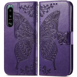 Mobigear Butterfly Sony Xperia 5 IV Hoesje Bookcase Portemonnee - Paars