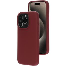 Mobiparts iPhone 15 Pro Siliconen Hoesje Backcover - Plum Red