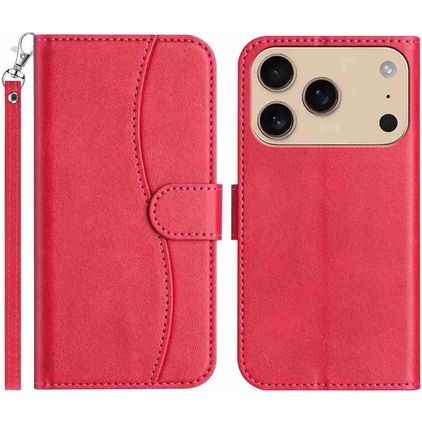 Mobigear S Line iPhone 17 Pro Hoesje Bookcase Portemonnee - Rood