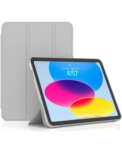 Mobigear Tri-Fold Gel iPad 11 (2025) Hoes TPU,Kunstleer Bookcase - Grijs