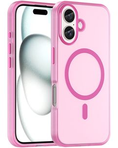 Mobigear Shockproof iPhone 16 Plus MagSafe Hoesje Flexibel TPU Backcover - Roze
