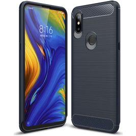 Mobigear Brushed Slim Xiaomi Mi Mix 3 Hoesje Flexibel TPU Backcover - Marineblauw Mobigear Brushed Slim Xiaomi Mi Mix 3 Hoesje Flexibel TPU Backcover - Marineblauw