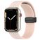 Mobigear Stripe Mag Siliconen Apple Watch Bandje Magneetsluiting - 49/46/45/44 mm - Wit / Roze