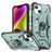 Mobigear Armor Ring iPhone 14 Plus Hoesje Hardcase Backcover Shockproof met Ringhouder - Groen