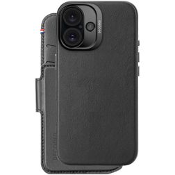 Decoded Detachable Wallet iPhone 16 MagSafe Hoesje Echt Leer Uitneembare 2in1 Bookcase Portemonnee - Zwart