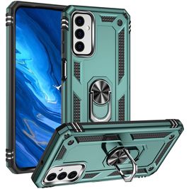 Mobigear Armor Ring Samsung Galaxy M23 Hoesje Hardcase Backcover Shockproof met Ringhouder - Groen