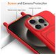 Mobigear Lanyard Card iPhone 16 Pro Max Siliconen Hoesje met koord en Pasjeshouder - Rood