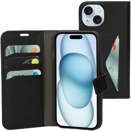 Mobiparts Classic Wallet iPhone 15 Hoesje Bookcase Portemonnee - Zwart