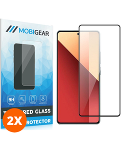 Mobigear Premium Xiaomi Redmi Note 13 Pro 4G Glazen Screenprotector - Case Friendly - Zwart (2-Pack)