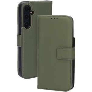 Mobiparts Samsung Galaxy A55 Hoesje Echt Leer Bookcase Portemonnee - Groen