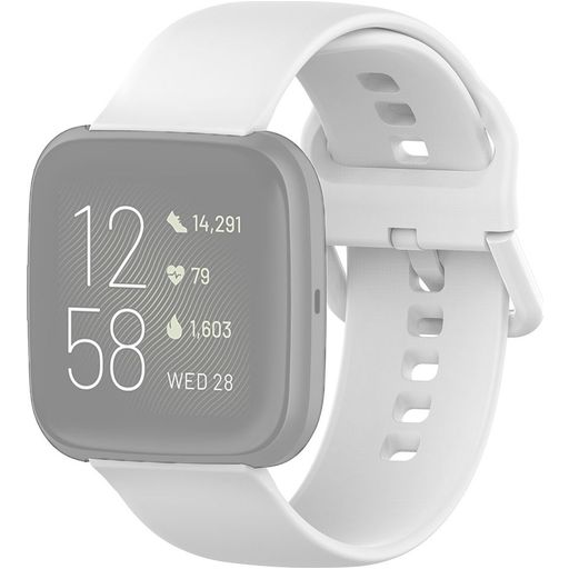 Mobigear Sport Buckle Siliconen Fitbit Versa Lite Bandje Gespsluiting - Wit