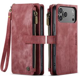 CaseMe C30 iPhone 17 Pro Hoesje Bookcase Portemonnee - Rood
