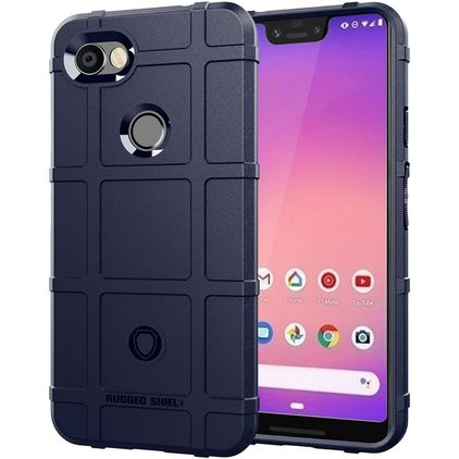 Mobigear Rugged Shield Google Pixel 3a XL Hoesje Flexibel TPU Backcover Shockproof - Blauw