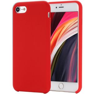Mobigear Rubber Touch iPhone SE (2020) Siliconen Hoesje Backcover - Rood