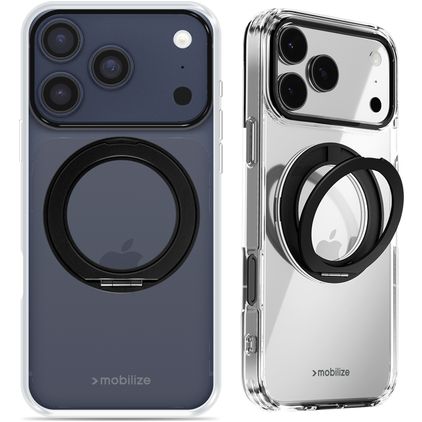 Mobilize 360 Rotating Ring iPhone 17 Pro MagSafe Hoesje Hardcase Backcover met Ringhouder - Zwart