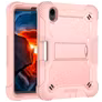 Mobigear ShieldStand iPad Mini 7 (2024) Hoes Hard Kunststof,Siliconen Backcover + Stylus Houder + Standaard - Roze