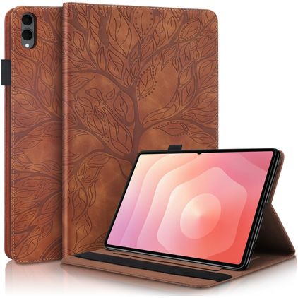 Mobigear Tree Samsung Galaxy Tab S11 Ultra Hoes Bookcase + Stylus Houder - Bruin