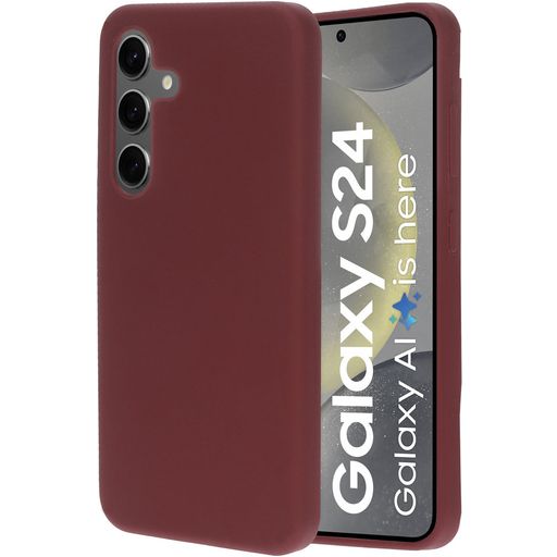 Mobiparts Samsung Galaxy S24 Siliconen Hoesje Backcover - Plum Red