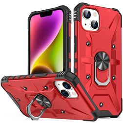 Mobigear Armor Ring iPhone 14 Plus Hoesje Hardcase Backcover Shockproof met Ringhouder - Rood