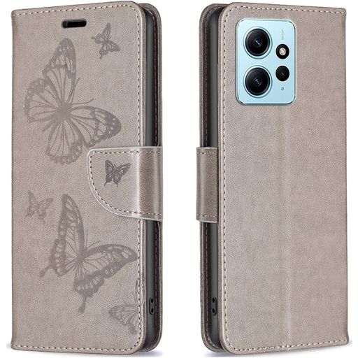 Mobigear Butterfly Xiaomi Redmi Note 12 Hoesje Bookcase Portemonnee - Grijs