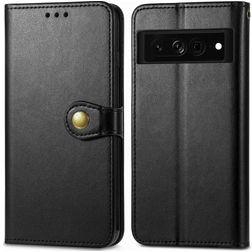 Mobigear Snap Button Google Pixel 7 Pro Hoesje Bookcase Portemonnee - Zwart