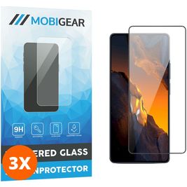 Mobigear Premium POCO F5 Glazen Screenprotector - Case Friendly - Zwart (3-Pack)