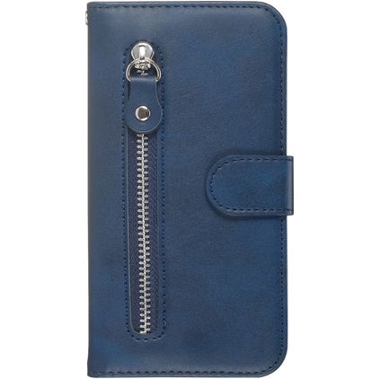 Mobigear Zipper Samsung Galaxy S20 Plus Hoesje Bookcase Portemonnee - Blauw